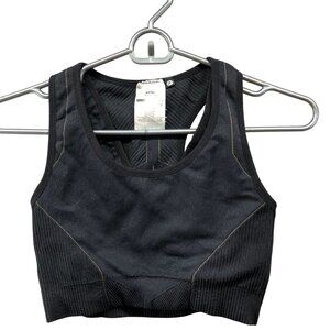 AYBL Seamless Sports Bra Womens S Full Coverage Compression Black Unpadded